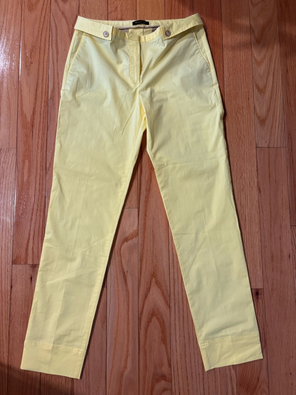 Straight-Leg Women’s Pants in Pale Yellow